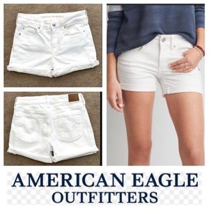 🌿AEO 5” Super Stretch MIDI Solid White Short